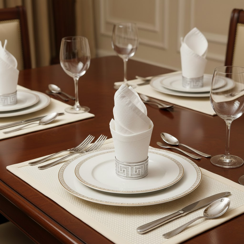 4 Piece Silver Versace Napkin Ring