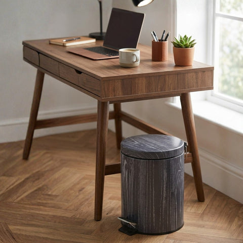 5 Litre Grey Marble Look Dust Bin