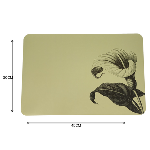 6Pc Plastic Lily Pattern Placemat