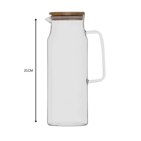 1.2 Liter glass jug with wooden lid