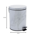 5 Litre White Marble Look Dust Bin