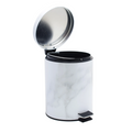 5 Litre White Marble Look Dust Bin