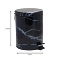 5 Litre Black Marble Look Dust Bin