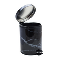 5 Litre Black Marble Look Dust Bin