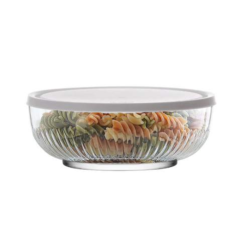 1500ml Glass bowl with white lid