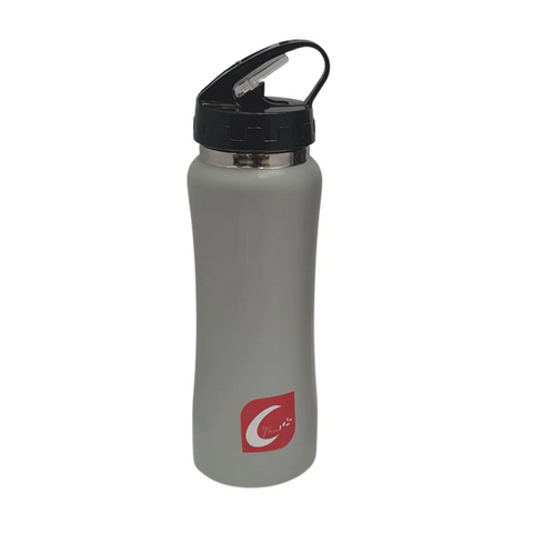 450ml Grey Stainless Steel Water Bottle With Straw