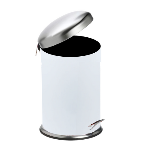 12 Litre White Dust Bin With Dome Lid