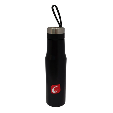 Black 500ml Water Bottle Stainless Steel With Hook