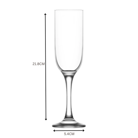 6 Piece 210ml champagne glass