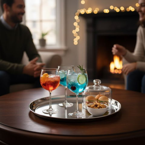 35cm Stainless Steel Round Serving Tray