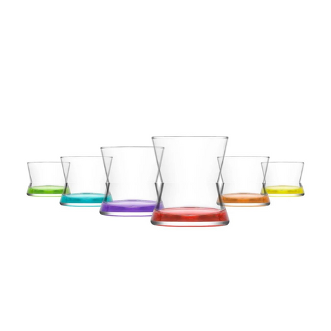 6 Piece 300ml colour whiskey glass