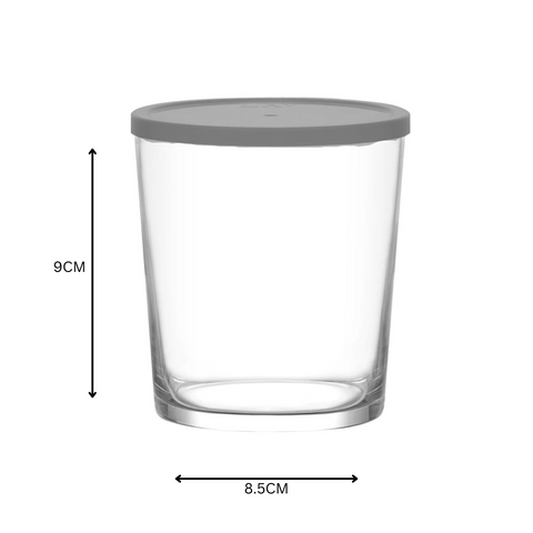 345Ml glass jar with grey lid