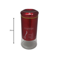 4 Piece red colour coated stainless steel glass canister set 