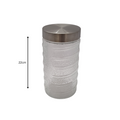 4 Piece glass canister set with stainless steel lid