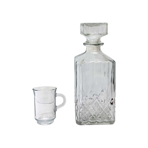 6 Piece 155ml tea glass and 1-litre carafe bottle