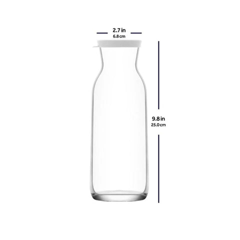1.2 Liter glass bottle with white silicone lid