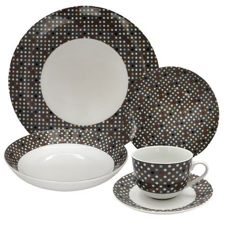 20 Piece Dots Good Mix Dot Dinner Set