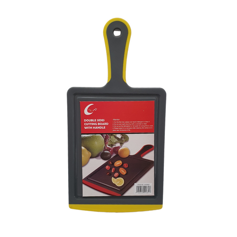 Double-side plastic cutting board with handle 