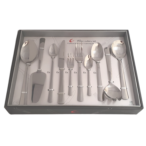 40 Piece stainless steel cutlery set