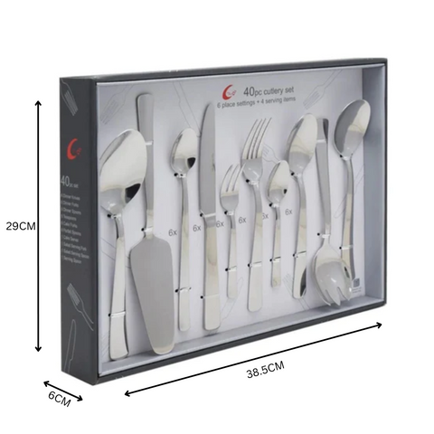 40 Piece stainless steel cutlery set