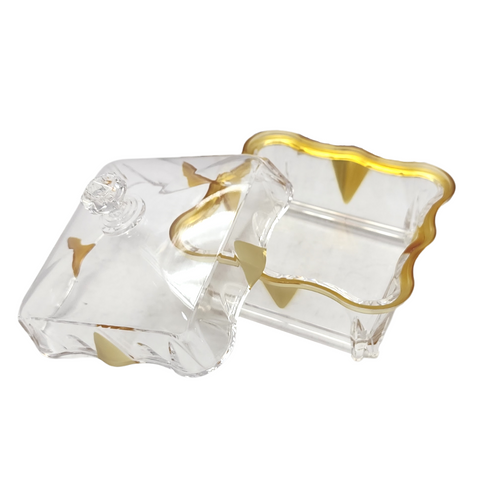 Acrylic Clear And Gold Snack Bowl 