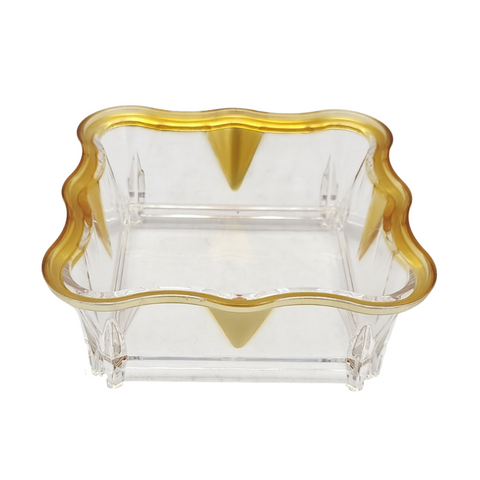 Acrylic Clear And Gold Snack Bowl 