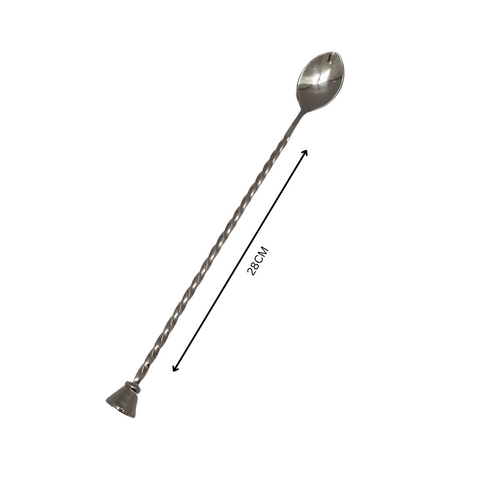 28 Cm Stainless Steel Bar Spoon With Big Knob 