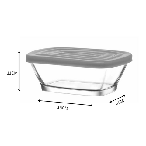 1 Piece 375ml Rectangular Jar With Grey Lid