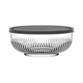 2600Ml glass bowl with grey lid