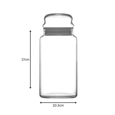 12 Piece 890ml grey glass jar