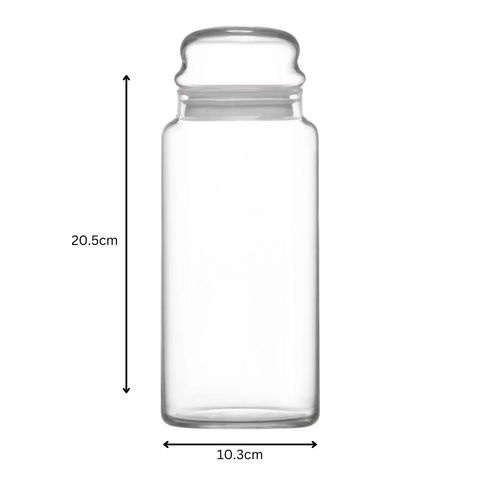 12 Piece 1.4 litre white glass jar  