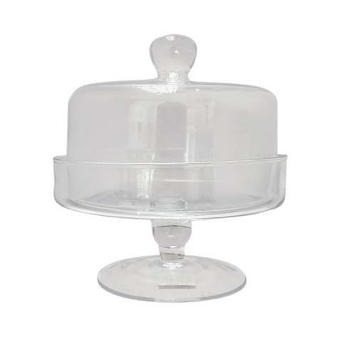 26cm Glass Cake Stand With Dome