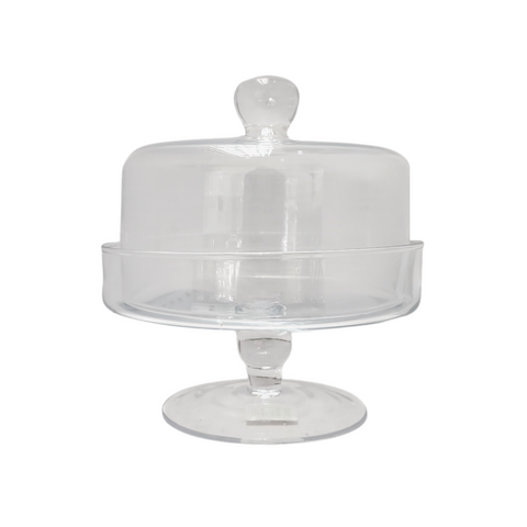 22cm Glass Cake Stand With Dome