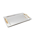18-10 Stainless Steel Flower Border Tray With Gold Handle 