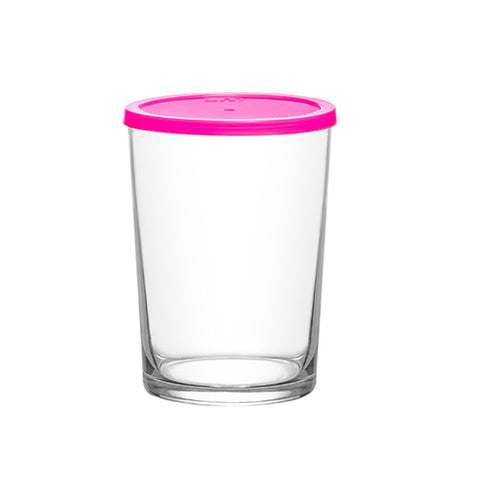 520ml Glass jar with pink lid 