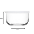 380Ml round glass bowl with white lid