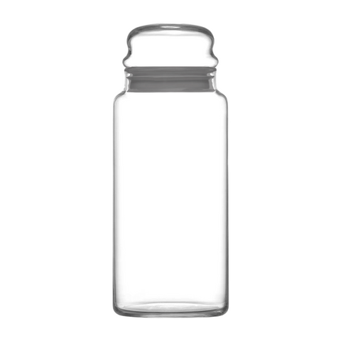 12 Piece 1.4 litre grey glass jar