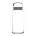 12 Piece 1.4 litre grey glass jar