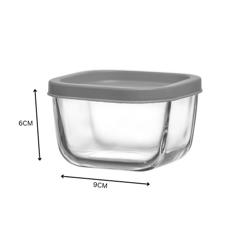 270Ml square food container with grey lid