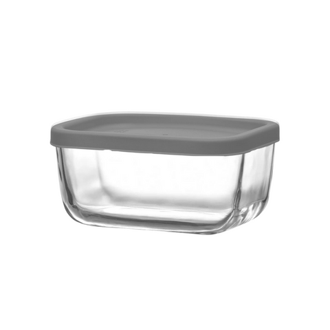 405Ml rectangular jar with grey lid