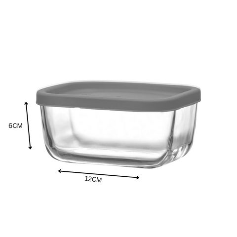 405Ml rectangular jar with grey lid