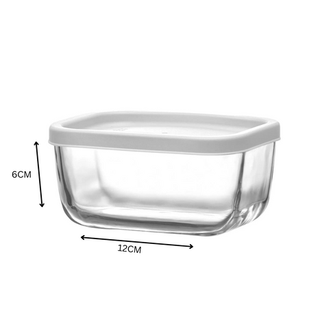 405Ml rectangular jar with white lid