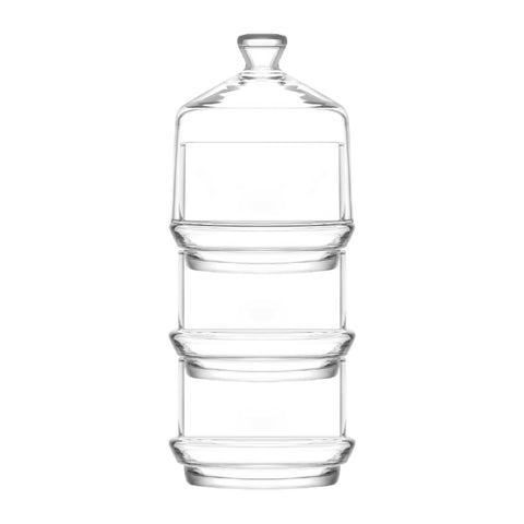 3 Piece glass jar with lid