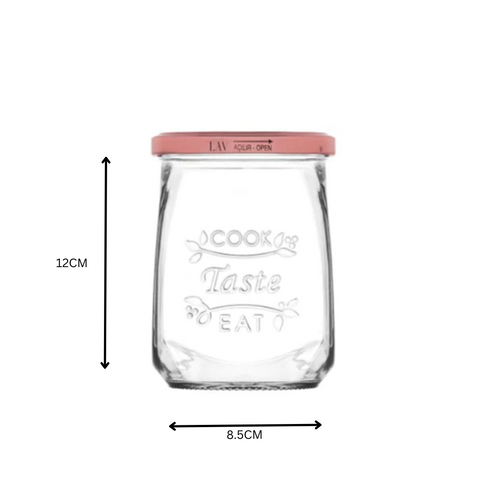 12 Piece 550ml Glass jar with rose gold lid