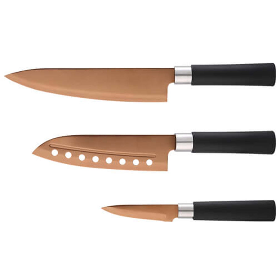 Bergner Osaka Set 5 Knives And Scissors Black