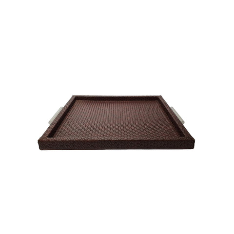 Brown Square Checked Tray