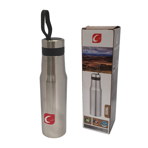 500ml water bottle stainless steel with hook