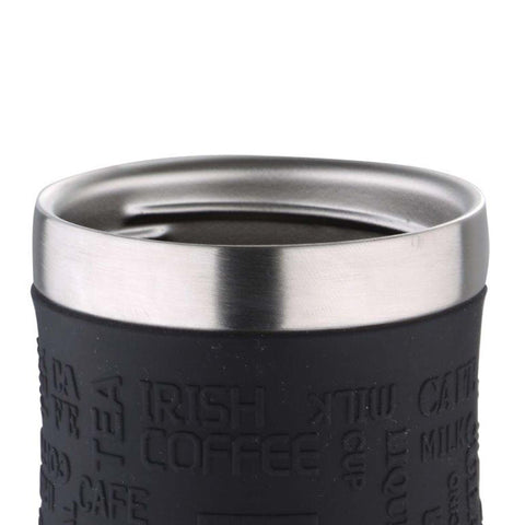 400Ml stainless steel black travel mug 