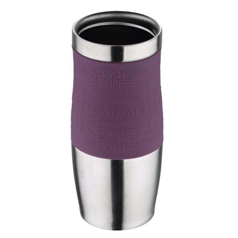 400Ml stainless steel purple travel mug