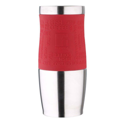 400Ml stainless steel red travel mug 